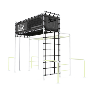 Funky Monkey Bars Treehouse Cubby with Cargo Net and Fireman Pole