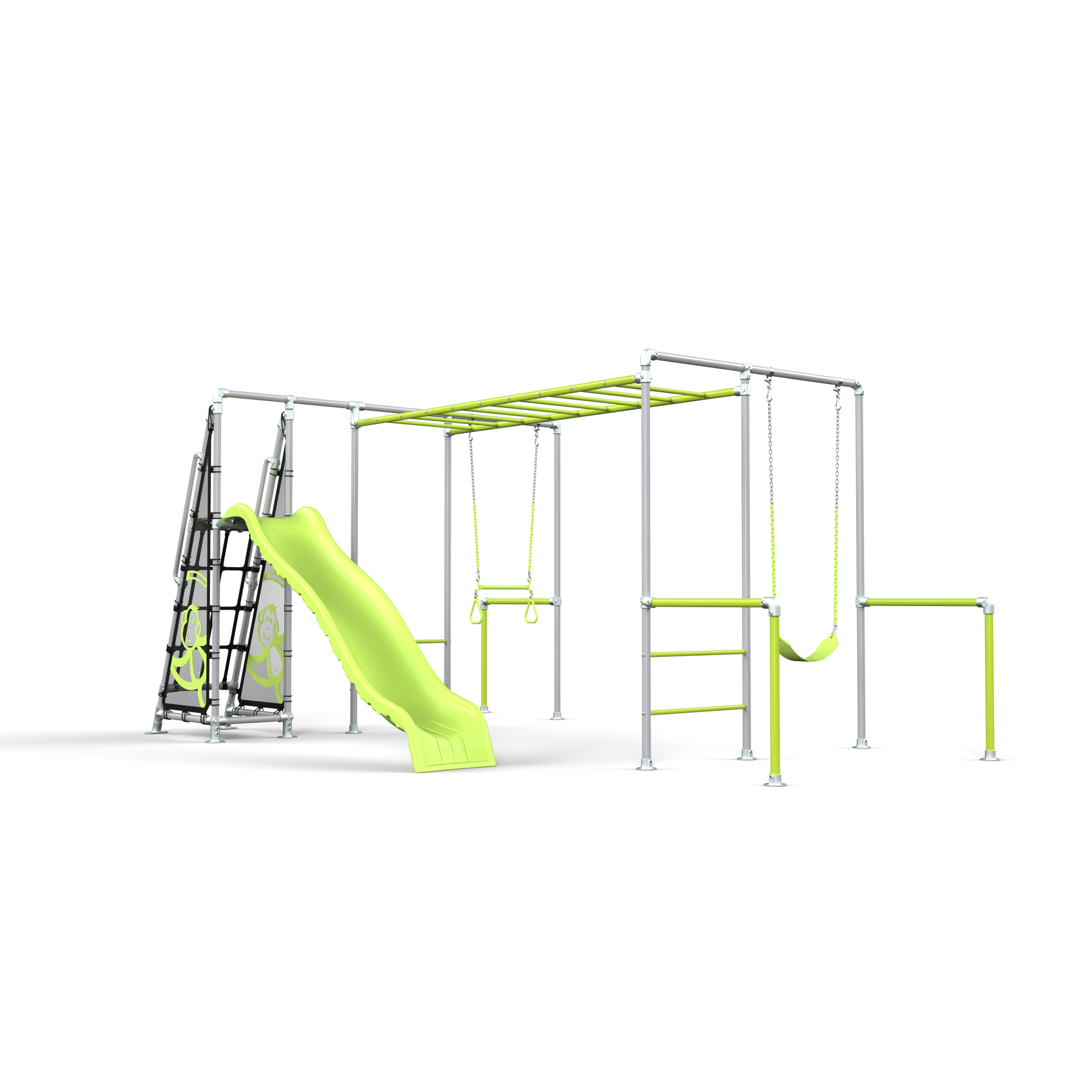 Compact Slide Rope Joey Slide | Compact Kids Slide for Monkey Bars | Funky Monkey Bars ...