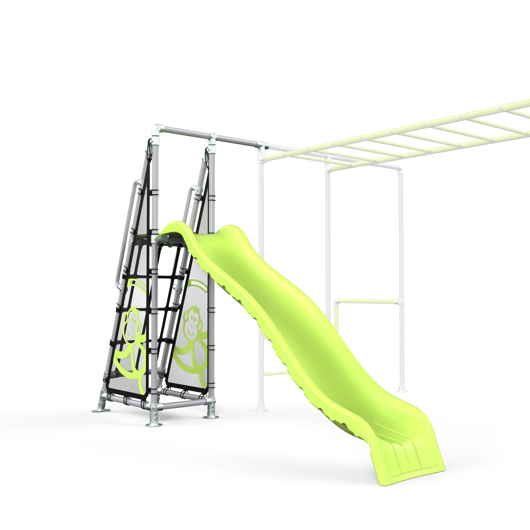 Compact Slide Rope Joey Slide | Compact Kids Slide for Monkey Bars | Funky Monkey Bars ...