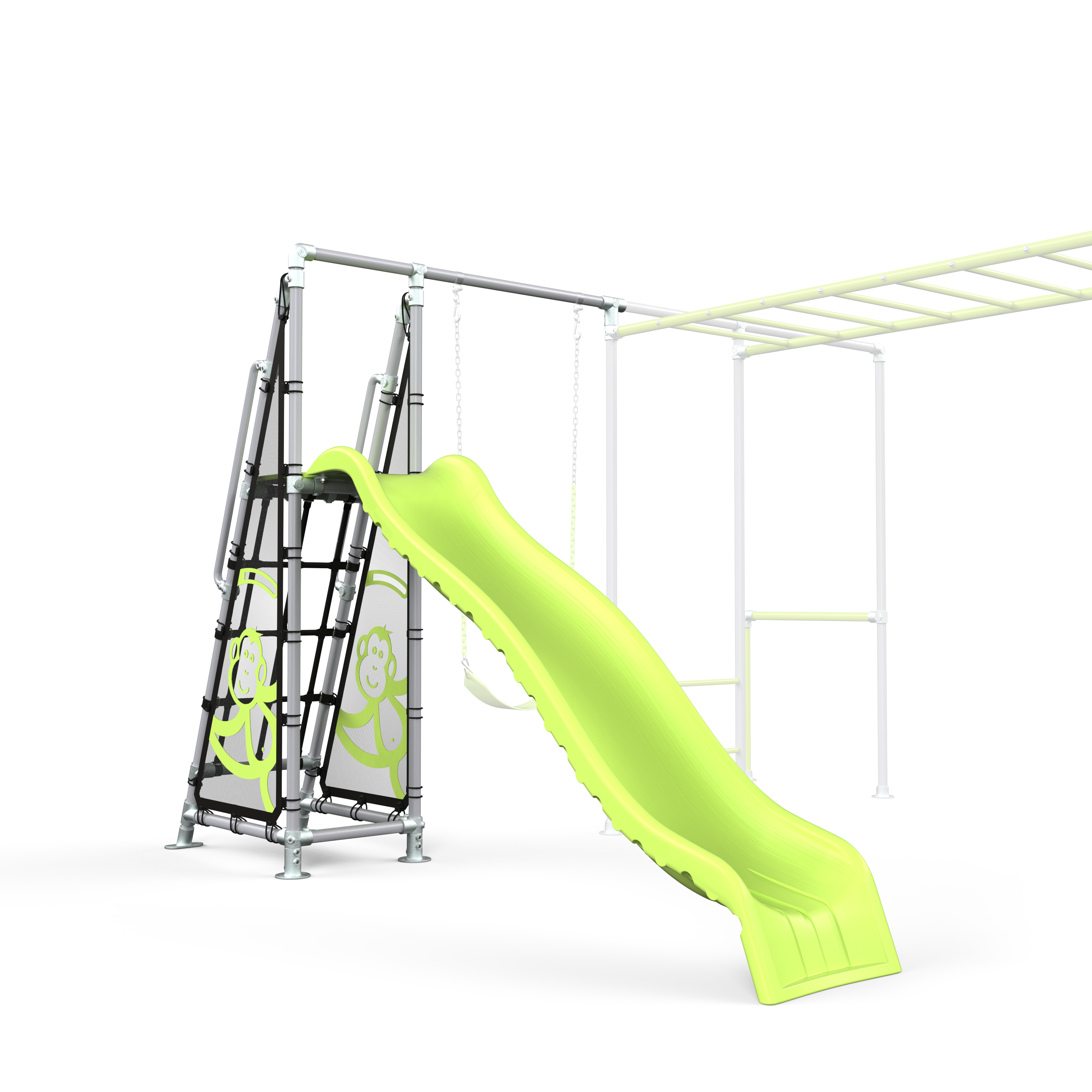 Funky Implement Swing 'n' Slide | Kids Swing & Slide Combo | Funky Monkey Bars